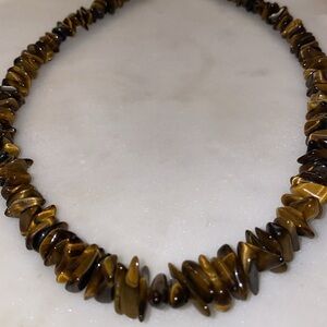 Elegant Tiger Eye Brown Beaded Necklace